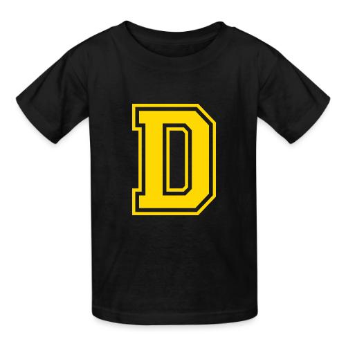 Letter D – Capital Athletic Alphabet Monogram - Heavyweight Kid's T-Shirt