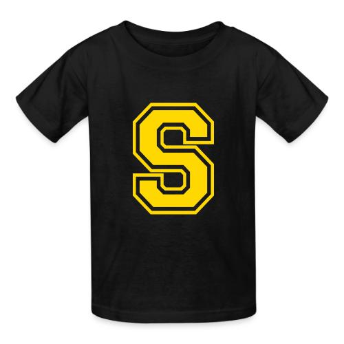 Letter S – Capital Athletic Alphabet Monogram - Heavyweight Kid's T-Shirt