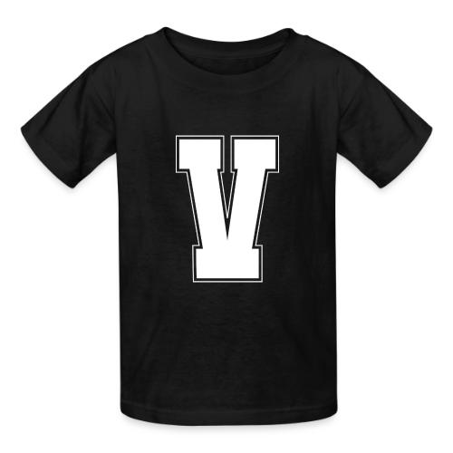 White Letter V – Varsity Alphabet Monogram - Heavyweight Kid's T-Shirt