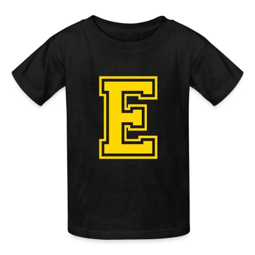 Letter E – Capital Athletic Alphabet Monogram - Heavyweight Kid's T-Shirt