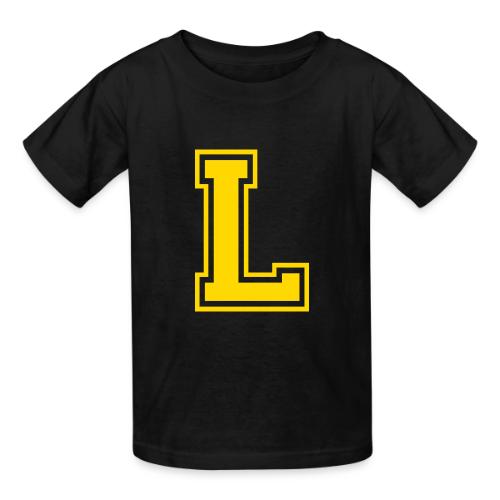 Letter L – Capital Athletic Alphabet Monogram - Heavyweight Kid's T-Shirt
