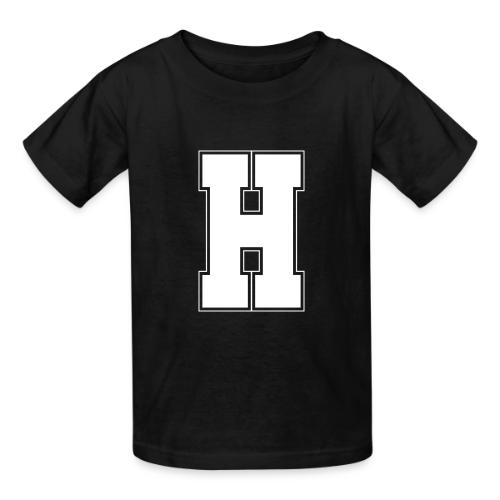 White Letter H – Varsity Alphabet Monogram - Heavyweight Kid's T-Shirt