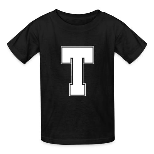 White Letter T – Varsity Alphabet Monogram - Heavyweight Kid's T-Shirt