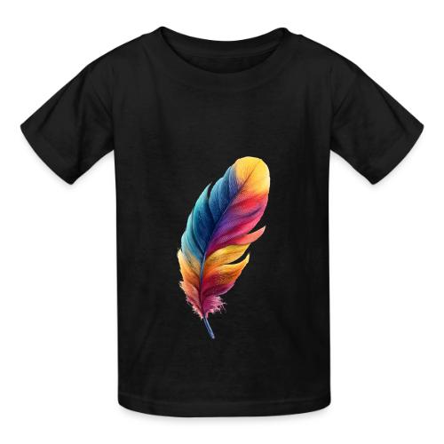 Rainbow Flight Feather - Heavyweight Kid's T-Shirt