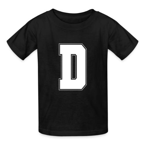 White Letter D – Varsity Alphabet Monogram - Heavyweight Kid's T-Shirt