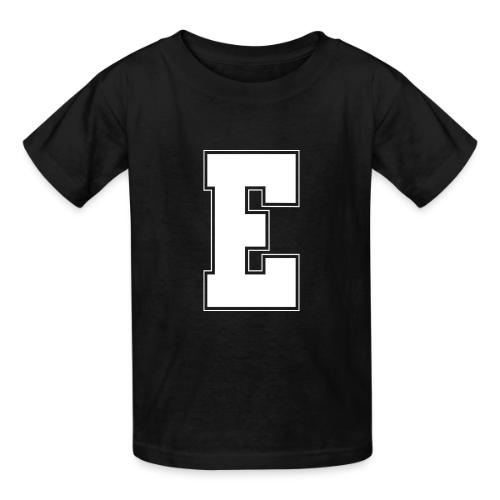 White Letter E – Varsity Alphabet Monogram - Heavyweight Kid's T-Shirt