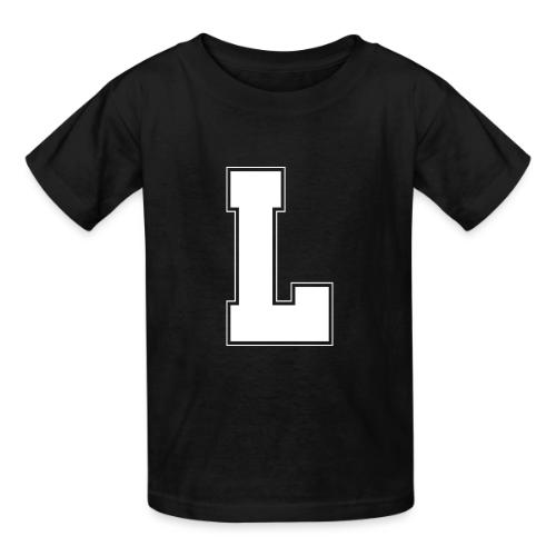 White Letter L – Varsity Alphabet Monogram - Heavyweight Kid's T-Shirt