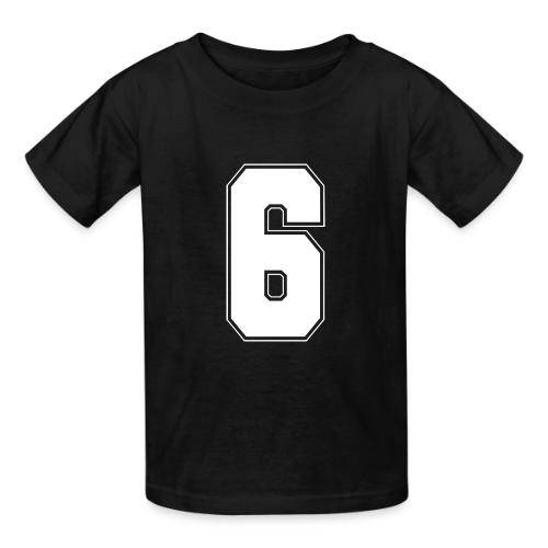 White Number 6 – Varsity Font - Heavyweight Kid's T-Shirt