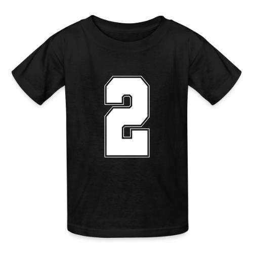 White Number 2 – Varsity Font - Heavyweight Kid's T-Shirt