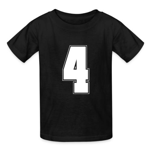 White Number 4 – Varsity Font - Heavyweight Kid's T-Shirt
