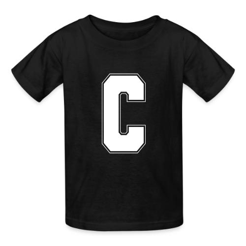 White Letter C – Varsity Alphabet Monogram - Heavyweight Kid's T-Shirt