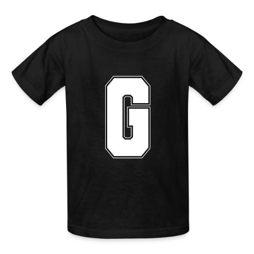 White Letter G – Varsity Alphabet Monogram - Heavyweight Kid's T-Shirt