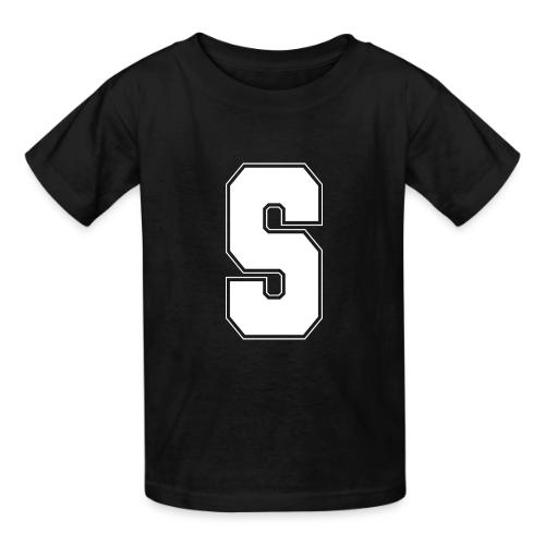 White Letter S – Varsity Alphabet Monogram - Heavyweight Kid's T-Shirt