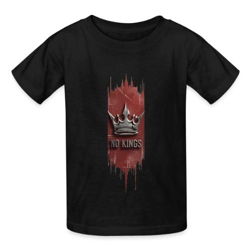NO KINGS - Distressed Anarchy Crown - Heavyweight Kid's T-Shirt