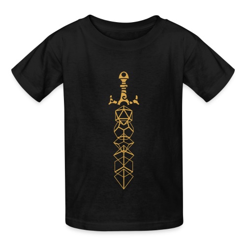 Gold Polyhedral Dice Sword - Hanes Youth T-Shirt