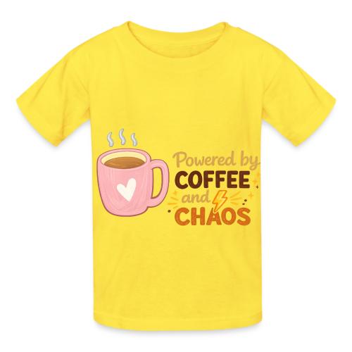 Powered by Coffee and Chaos - Heavyweight Kid's T-Shirt