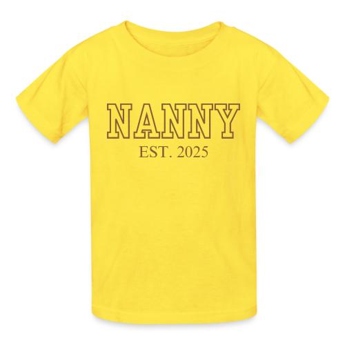 Nanny Est. 2025 (Brown Font) - Heavyweight Kid's T-Shirt