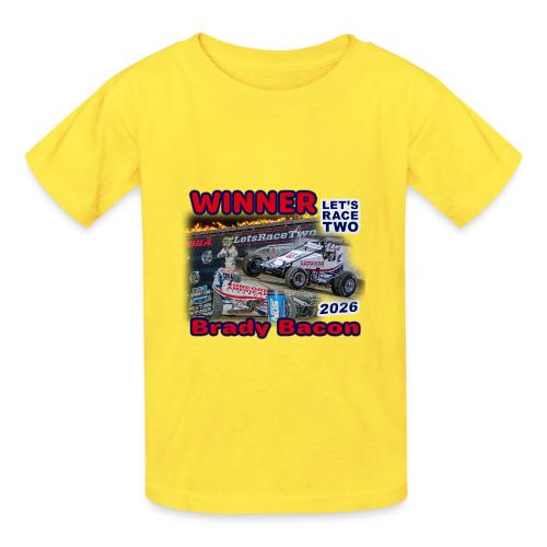 Brady Bacon #LetsRaceTwo Winner - Heavyweight Kid's T-Shirt