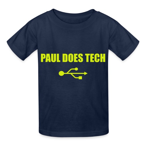 Paul Does Tech Yellow Logo With USB (MERCH) - Hanes Youth T-Shirt