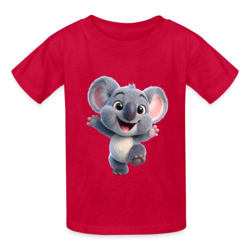 Joyful 3D Baby Koala with Arms Up - Heavyweight Kid's T-Shirt