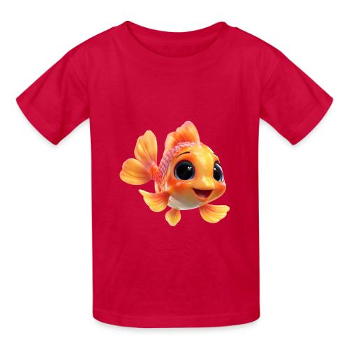 Cheerful 3D Orange Baby Fish - Heavyweight Kid's T-Shirt