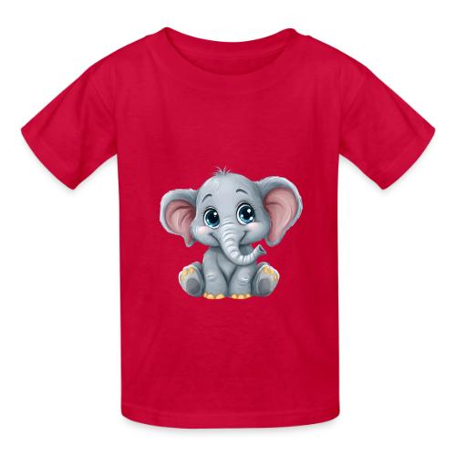 Sweet Cartoon Baby Elephant with Big Eyes - Heavyweight Kid's T-Shirt