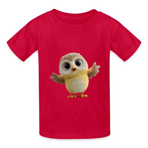 Cute Cartoon Baby Owl with Wings Open - Heavyweight Kid's T-Shirt