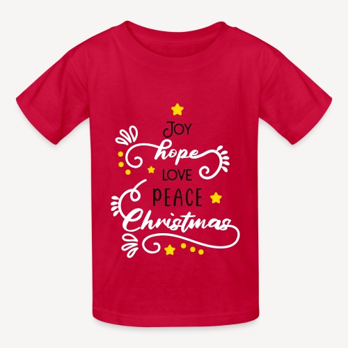 JOY HOPE LOVE PEACE CHRISTMAS - Hanes Youth T-Shirt