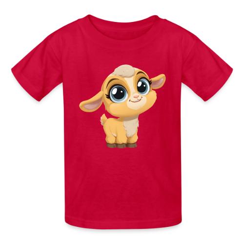 Sweet Cartoon Baby Goat with Joyful Smile - Heavyweight Kid's T-Shirt