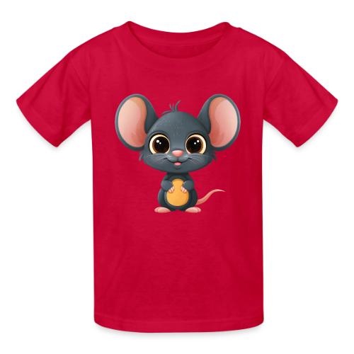 Joyful Cartoon Baby Mouse Smiling Brightly - Heavyweight Kid's T-Shirt