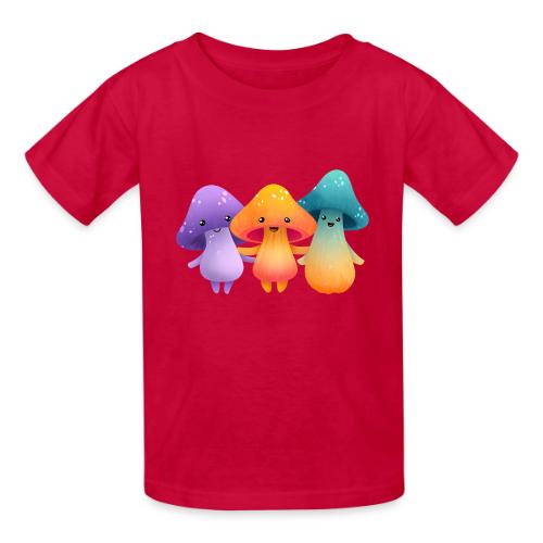 Cheerful Mushroom Friends - Heavyweight Kid's T-Shirt