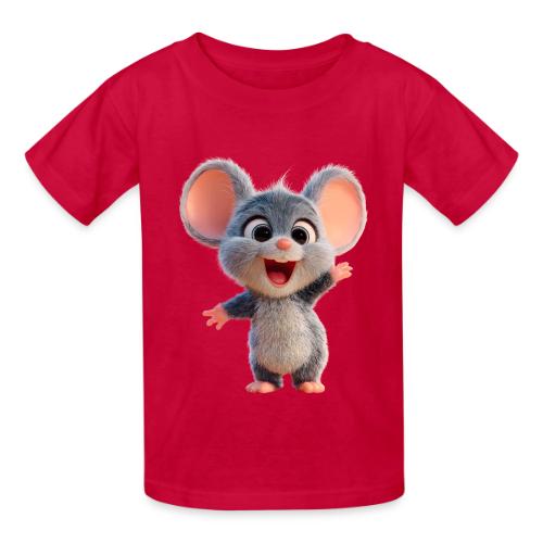 Joyful Cartoon Baby Mouse Arms Up - Heavyweight Kid's T-Shirt