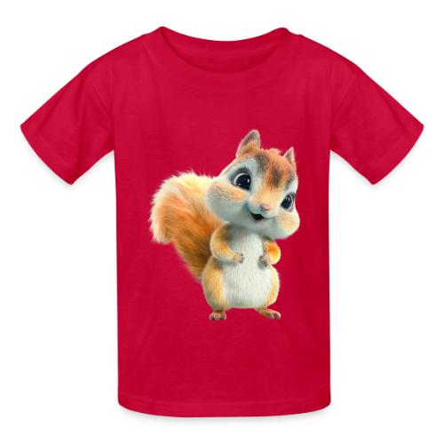 Adorable Cartoon Baby Squirrel Smiling - Heavyweight Kid's T-Shirt