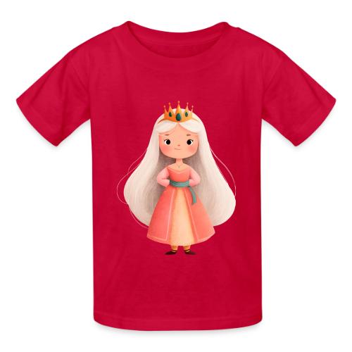 Cute Cartoon Little Princess with Long Hair - Heavyweight Kid's T-Shirt