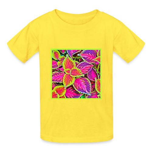 Vivid ChromaLeaf Harmony Pattern - Heavyweight Kid's T-Shirt