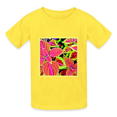 Vibrant RadiantLeaf Dreams Pattern - Heavyweight Kid's T-Shirt