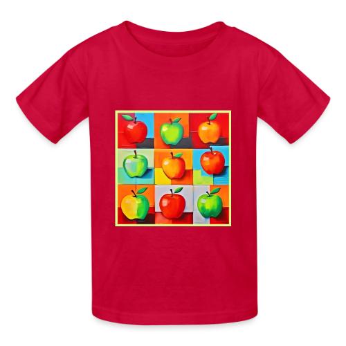 Colorful Apple Grid - Heavyweight Kid's T-Shirt