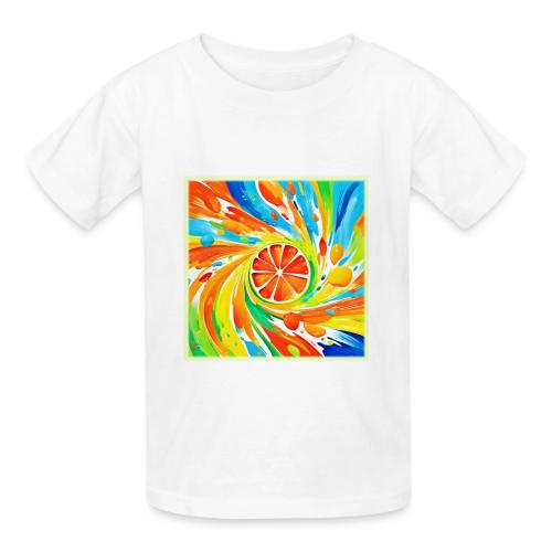 Citrus swirling Splash Design - Heavyweight Kid's T-Shirt