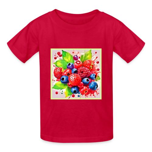 Summer Berry Splash Design - Heavyweight Kid's T-Shirt