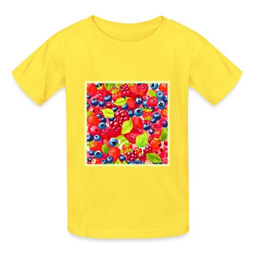 Colorful Berry Pattern - Heavyweight Kid's T-Shirt