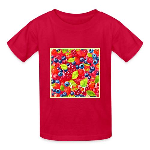 Colorful Berry Pattern - Heavyweight Kid's T-Shirt