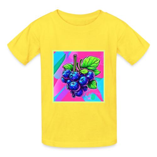 Vibrant Blueberry Artwork - Heavyweight Kid's T-Shirt