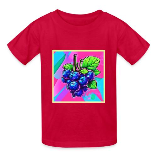 Vibrant Blueberry Artwork - Heavyweight Kid's T-Shirt