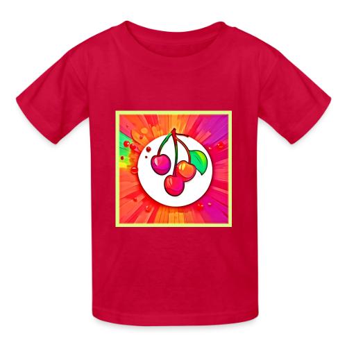 Cherry Pop Art Burst - Heavyweight Kid's T-Shirt