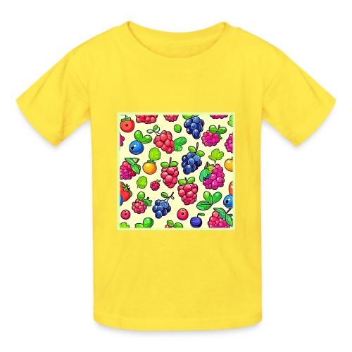 Berry Fruit Pattern Design - Heavyweight Kid's T-Shirt