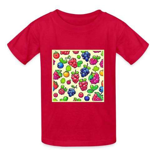 Berry Fruit Pattern Design - Heavyweight Kid's T-Shirt