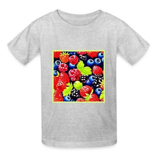 Colorful Berry Medley Design - Heavyweight Kid's T-Shirt