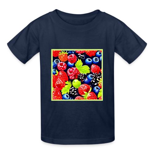 Colorful Berry Medley Design - Heavyweight Kid's T-Shirt