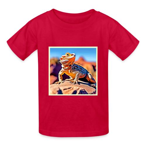 Desert Lizard Close-up Design - Heavyweight Kid's T-Shirt