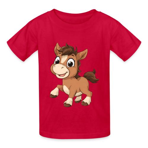 Playful Cartoon Baby Pony Full of Joy - Heavyweight Kid's T-Shirt
